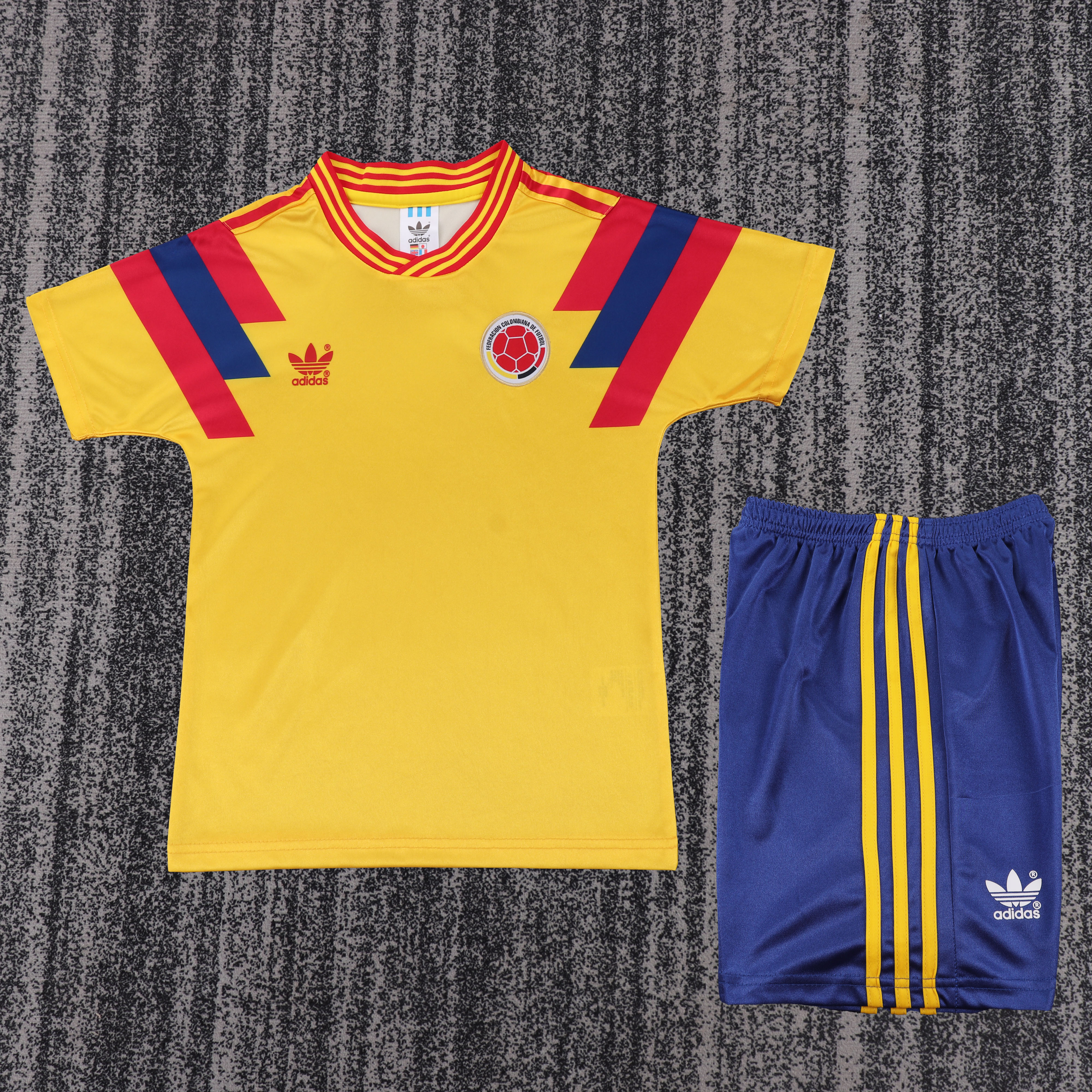 1990 Retro Colombia National Home Football Shirt 1:1 Thai Quality Kids Size
