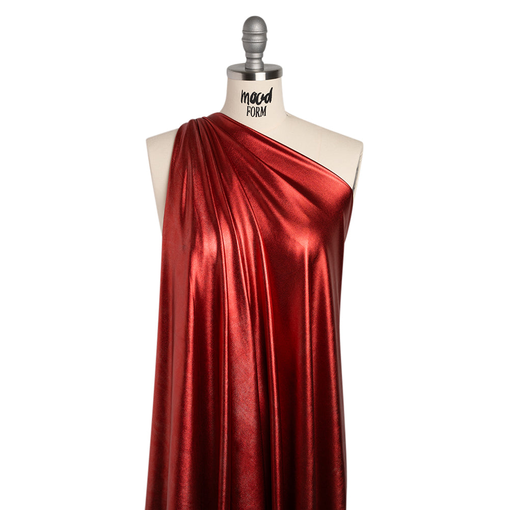 Yaya Han Metallic Foiled Stretch Spandex Polyester Jersey - Red - Cosplay Collection - Joann Fabrics