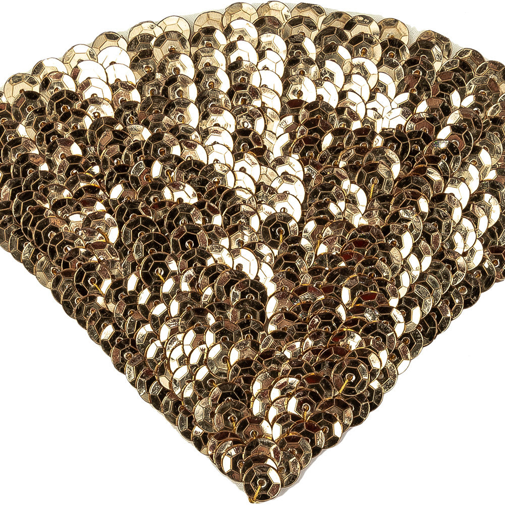 Vintage Gold Sequins Fan Applique - 3.5
