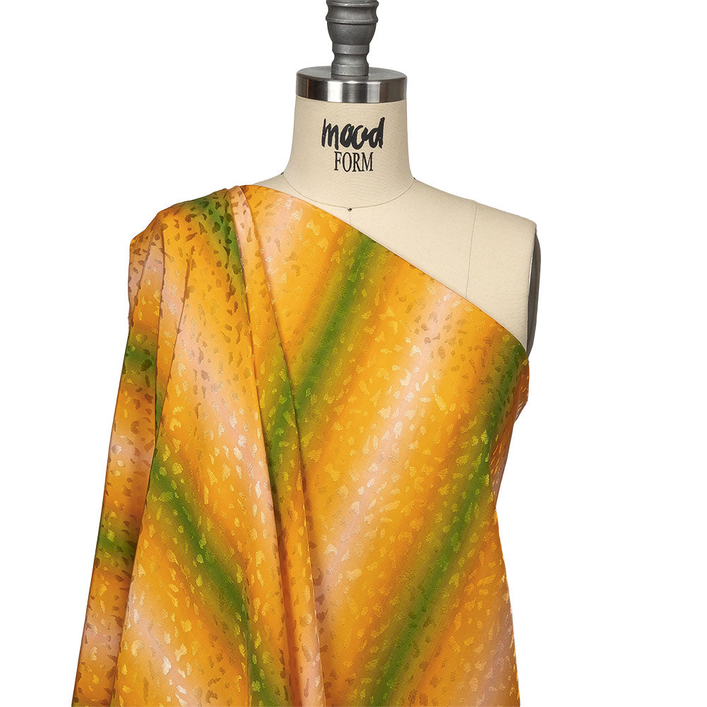 Sustainable Viscose Jacquard - Green and Yellow Gradient Stripes - Marmalade Parade Print - Mood Exclusive Citrus Collection - Joann Fabrics