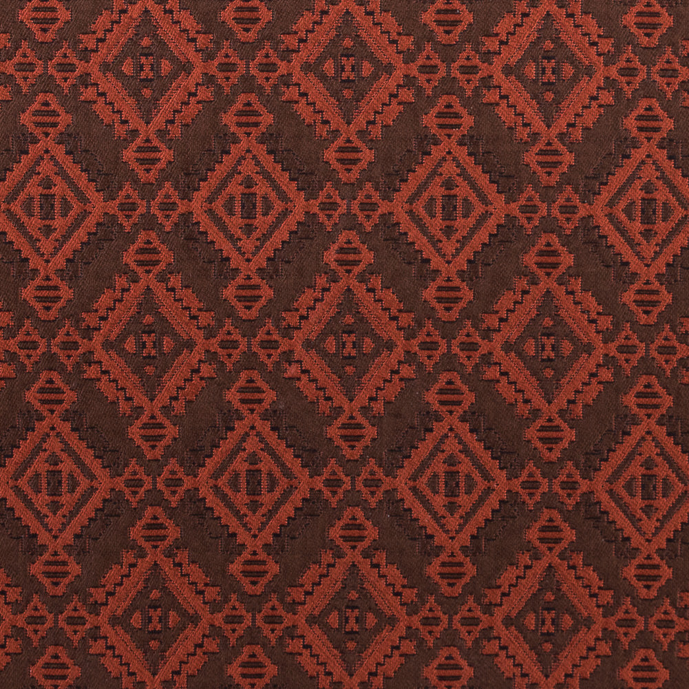 Rust and Coffee Geometric Brocade - Joann Fabrics