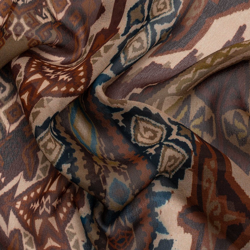 Mood Exclusive Rust Maze Markings Viscose Chiffon - Joann Fabrics