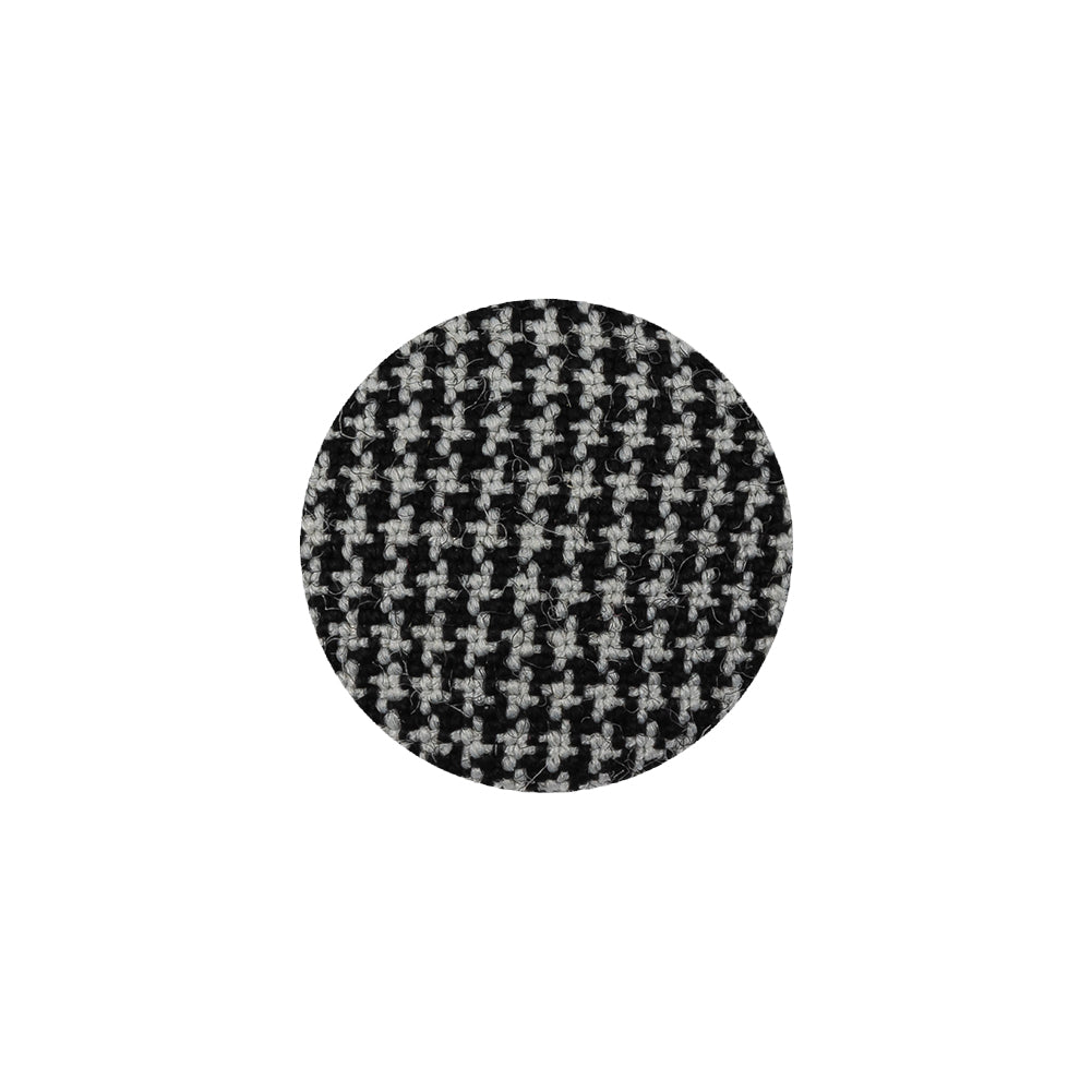 Black and White Houndstooth Fabric Covered Silk, Wool and Metal Sew On Button - 30L/19mm - Joann Fabrics