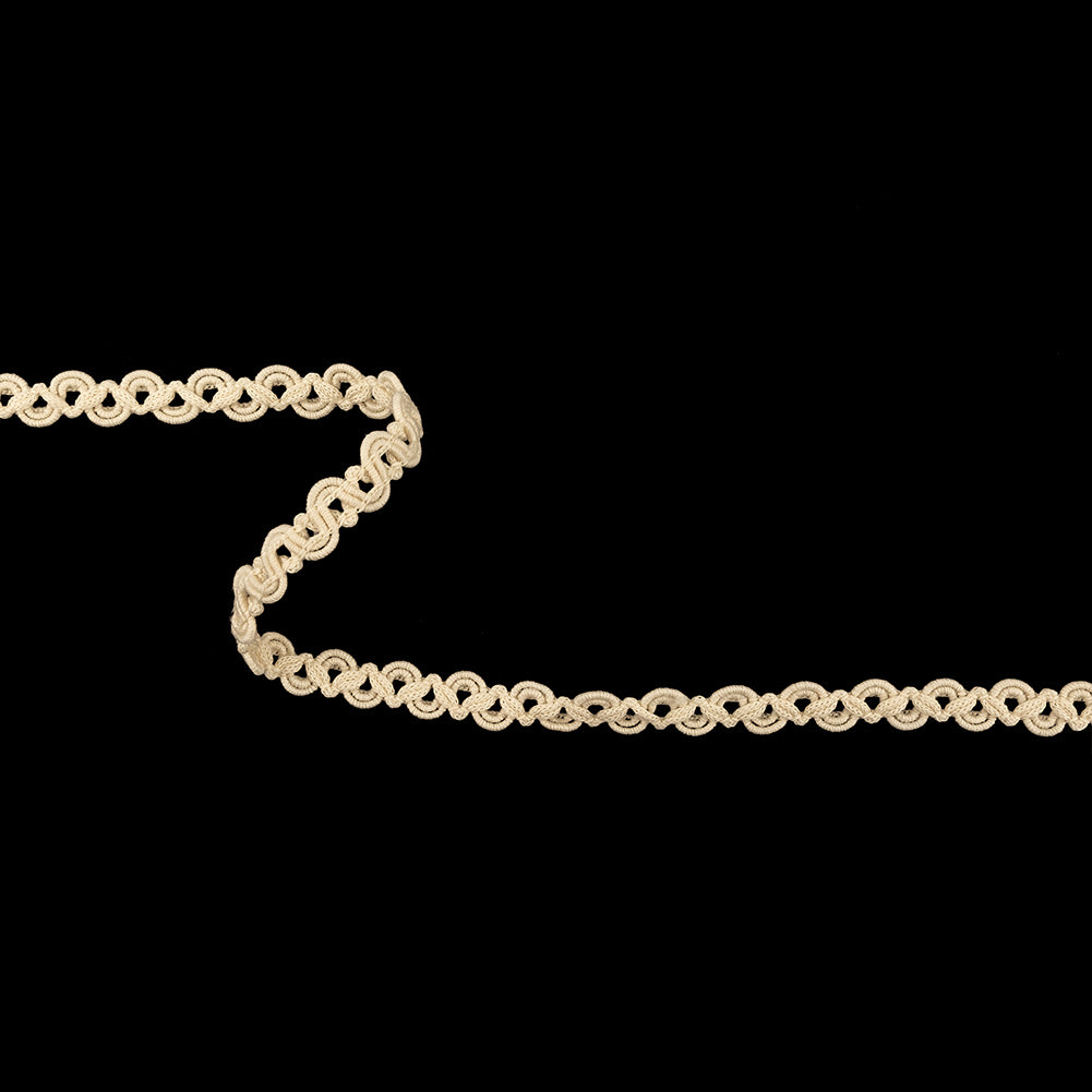 Bleached Sand Gimp Braided Wool Trim - 0.375