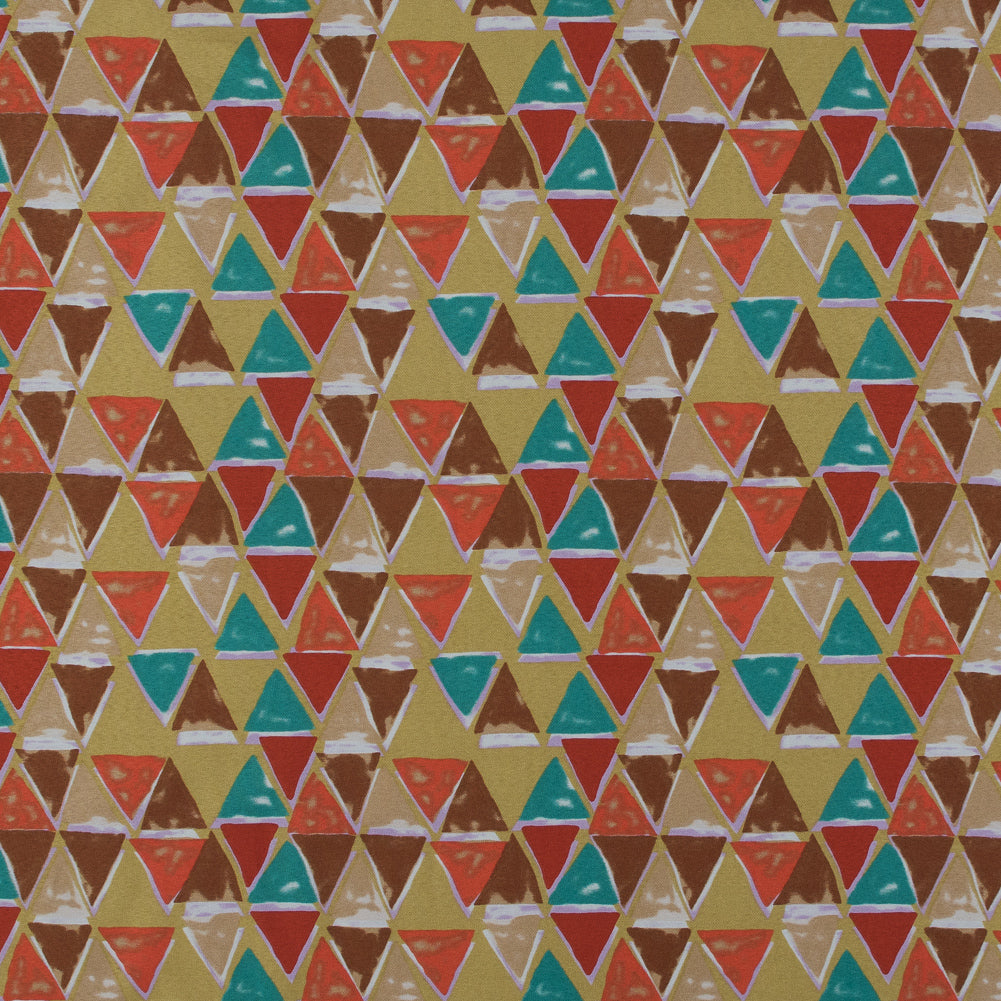 Jade, Ochre and Tangerine Geometric Printed Mikado - Joann Fabrics