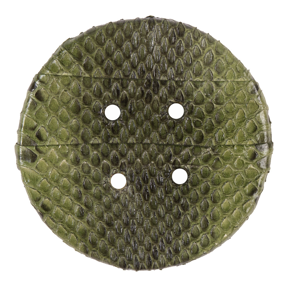 Garden Green Snakeskin Covered 4-Hole Button - 96L/61mm - Joann Fabrics