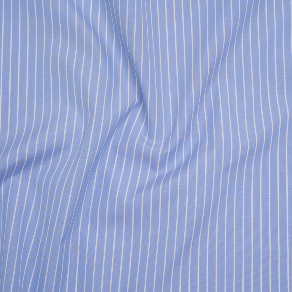 Cotton Poplin Shirting - Country Blue and White Chalk Stripes - Deadstock - Joann Fabrics