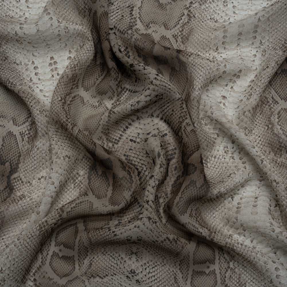 Viscose Georgette - Gray Snakeskin - Midnight Lurking Print - Mood Exclusive Kilimanjaro Collection - Joann Fabrics