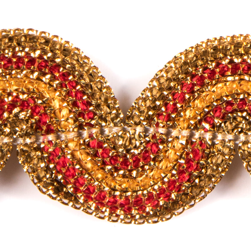 Metallic Gold and Yellow Braided Ric Rac - 1