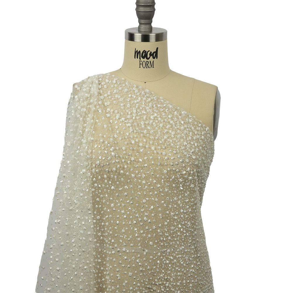 3D Glitter Tulle - White Puffy Spots Gradient - Joann Fabrics