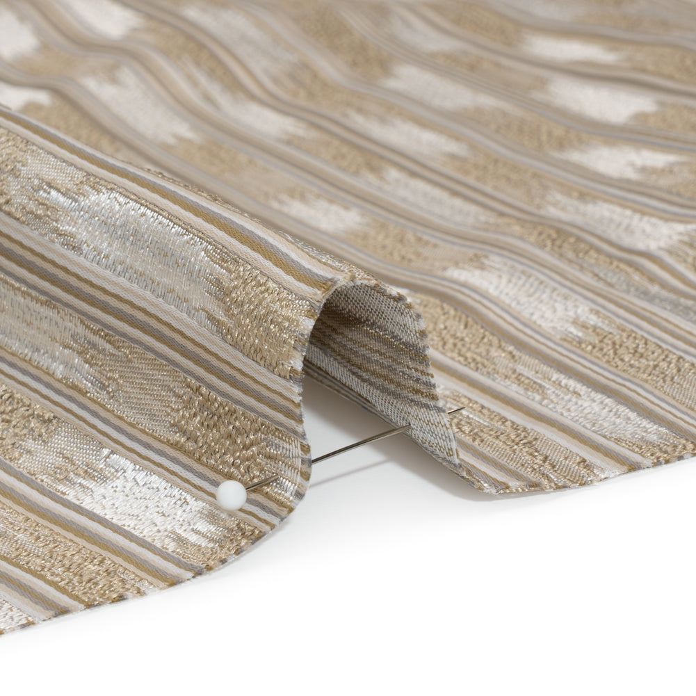 Recycled Polyester Drapery Jacquard - Flax Streaking Stripes - British Imported - Joann Fabrics