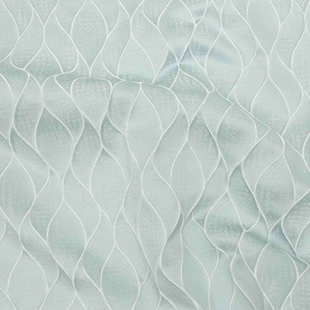 Polyester Jacquard - Duckegg Leafy Lines - British Imported - Joann Fabrics