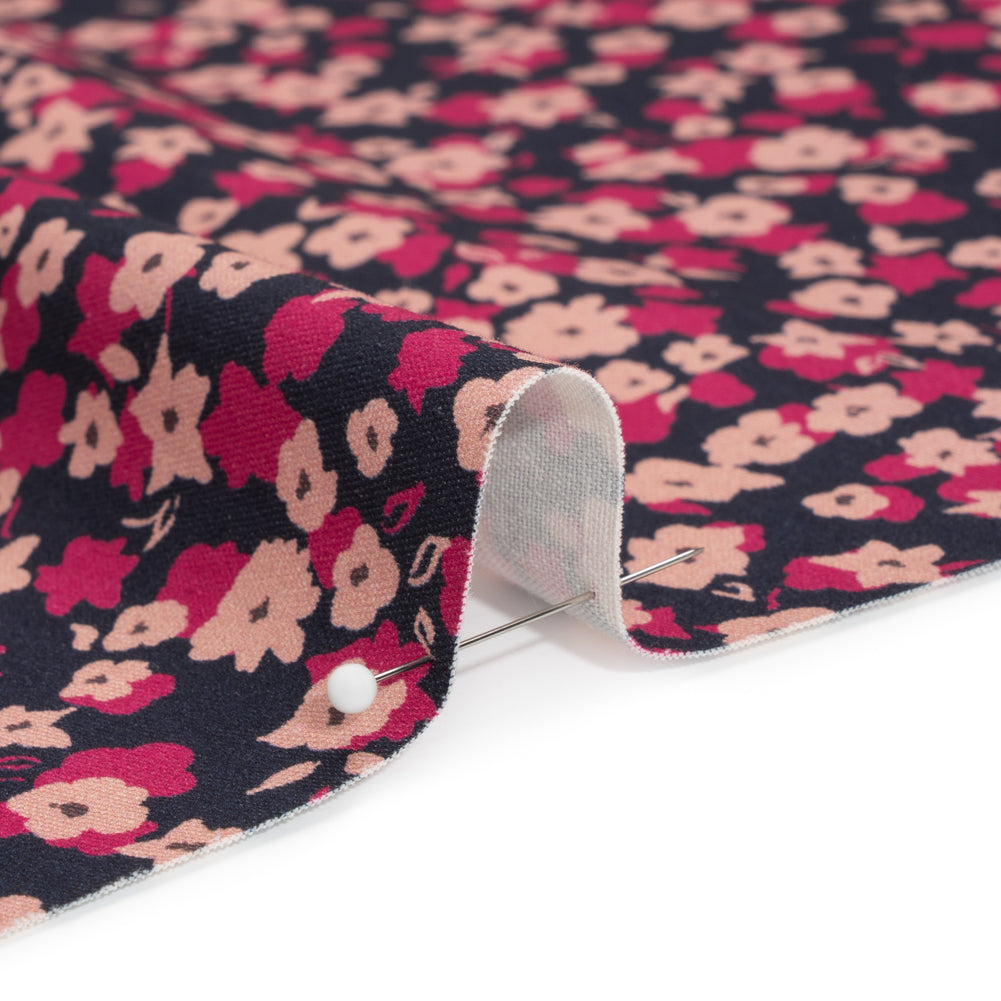 Stretch Cotton Twill Print - Navy and Pink Floral - Mood Exclusive Petals to Pick - Joann Fabrics