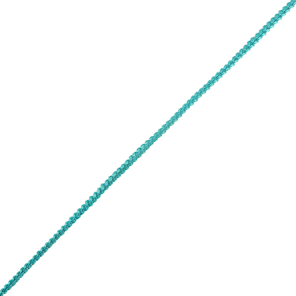 Turquoise Cotton Blend Braided Trim - 0.1875