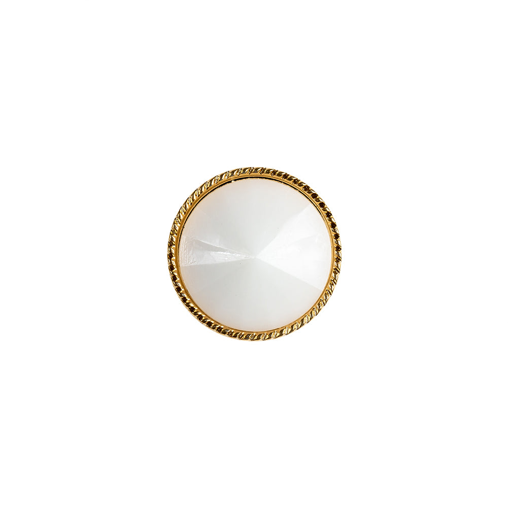 White and Gold 2-Piece Cone-Shaped Shank Back Button - 22L/14mm - Joann Fabrics