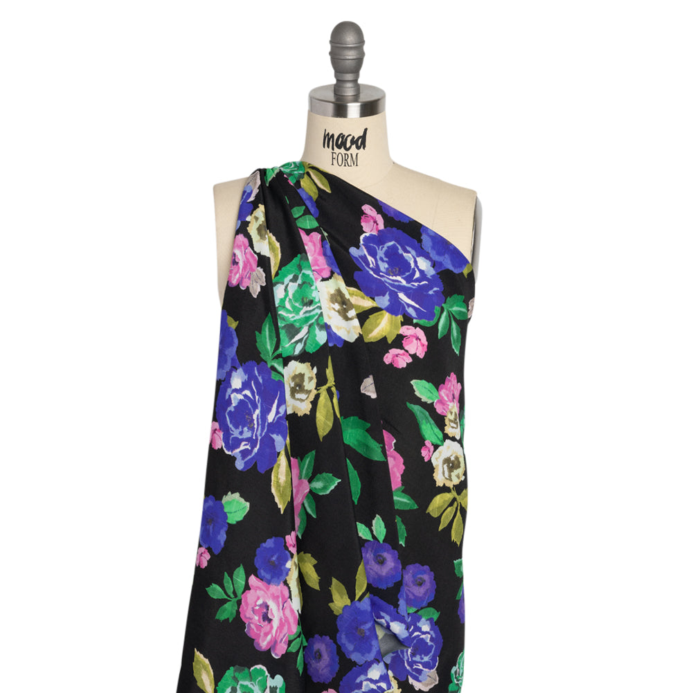 Viscose Crepe Print - Pink, Blue and Green Floral - Mood Exclusive Vicariously Vibrant - Joann Fabrics