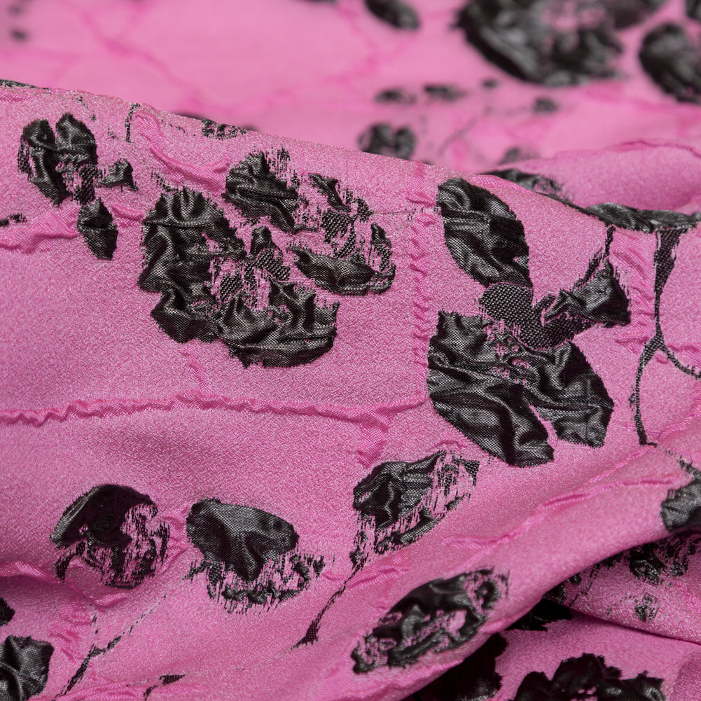 Metallic Black and Sachet Pink Rosy Luxury Brocade - Joann Fabrics