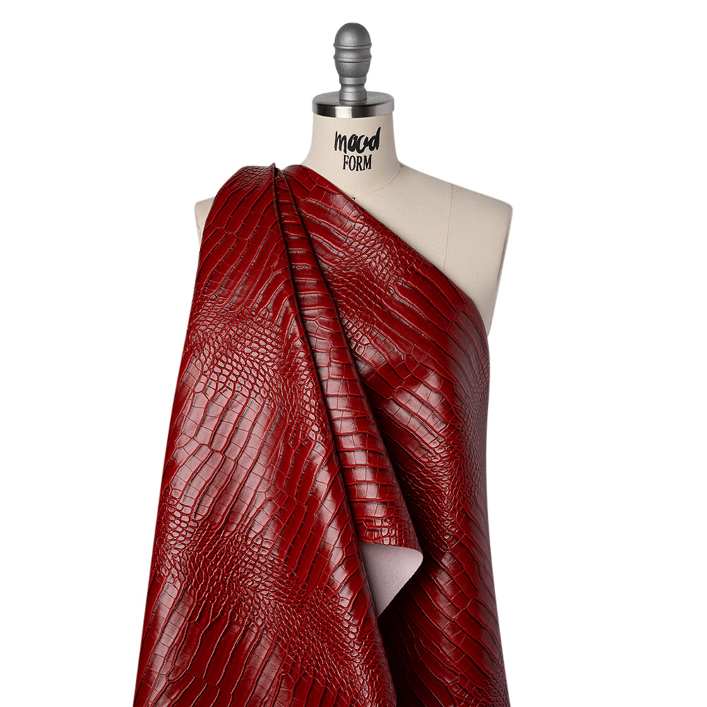 Crocodile Faux Leather Vinyl - Tango Red - Kristin Collection - Joann Fabrics