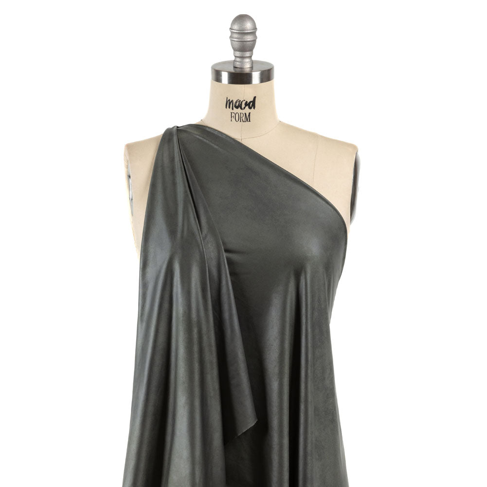 Faux Leather Foil Stretch Polyester Knit - Olive Cloud Textured - Vanessa Collection - Joann Fabrics