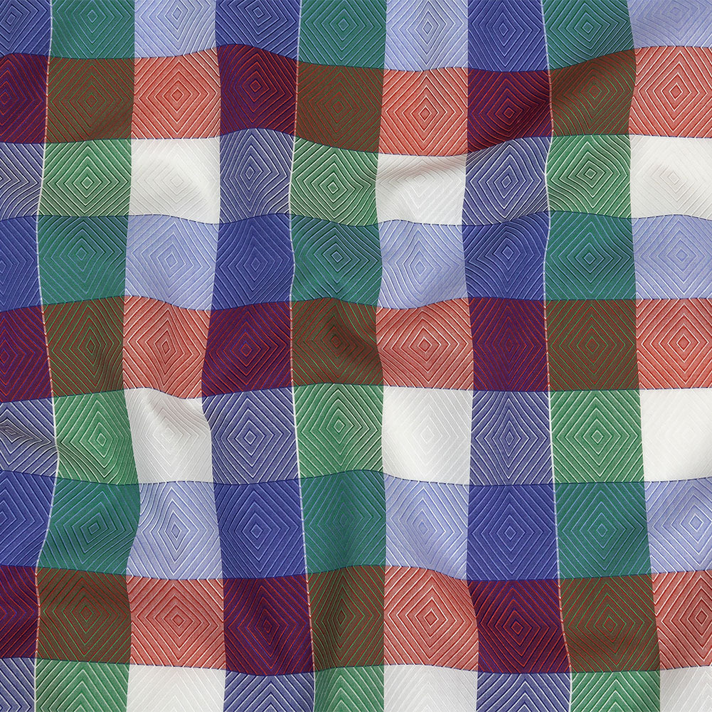 Red, Blue and Green Diamonds in Checks Cotton Jacquard Shirting - Joann Fabrics