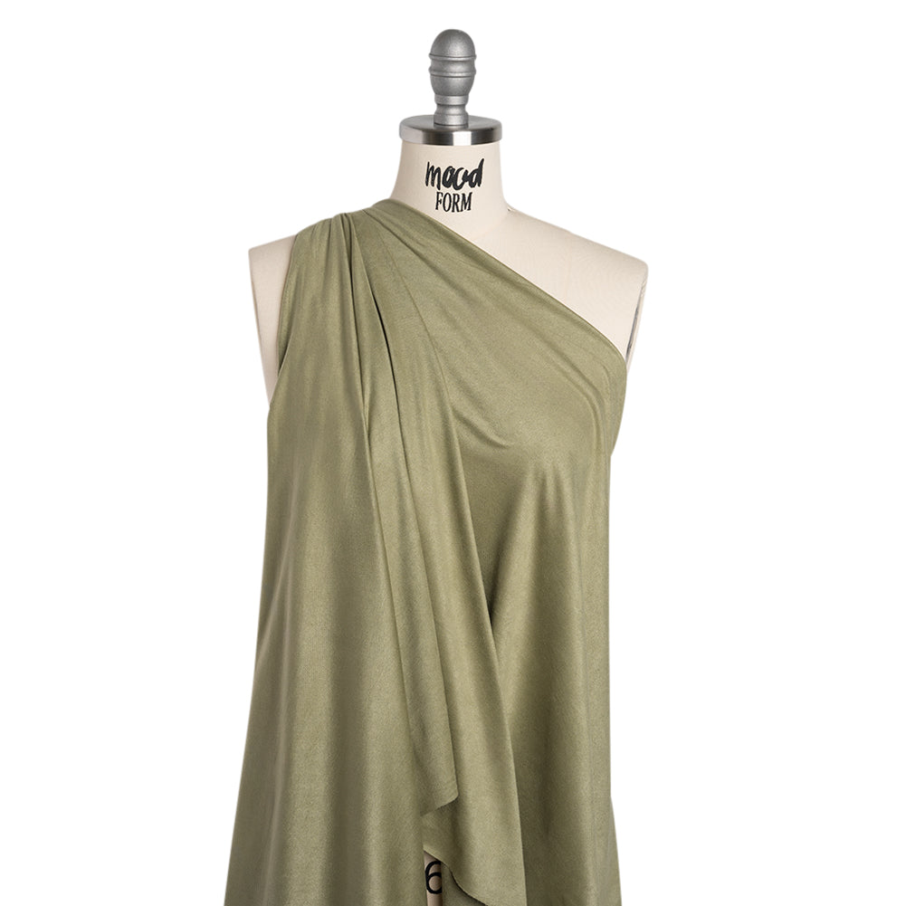 Polyester Faux Suede Jersey - Sage Green - Designer Deadstock - Joann Fabrics