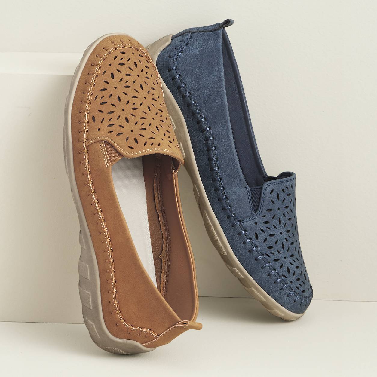 Casual Perforated Slip-Ons, Vegan Nubuck Upper, Sporty Outsole - Northstyle Catalog