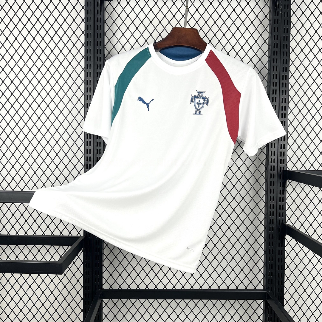 Portugal 2026 Pre-Match White With Red And Green Jersey - Fans Version - UnitedFutballJersey
