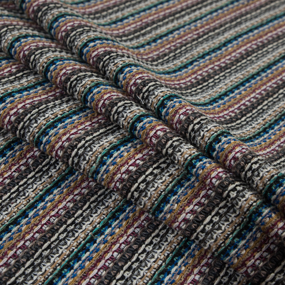 Italian Blue, Burgundy and Mustard Striped Wool Knit - Joann Fabrics