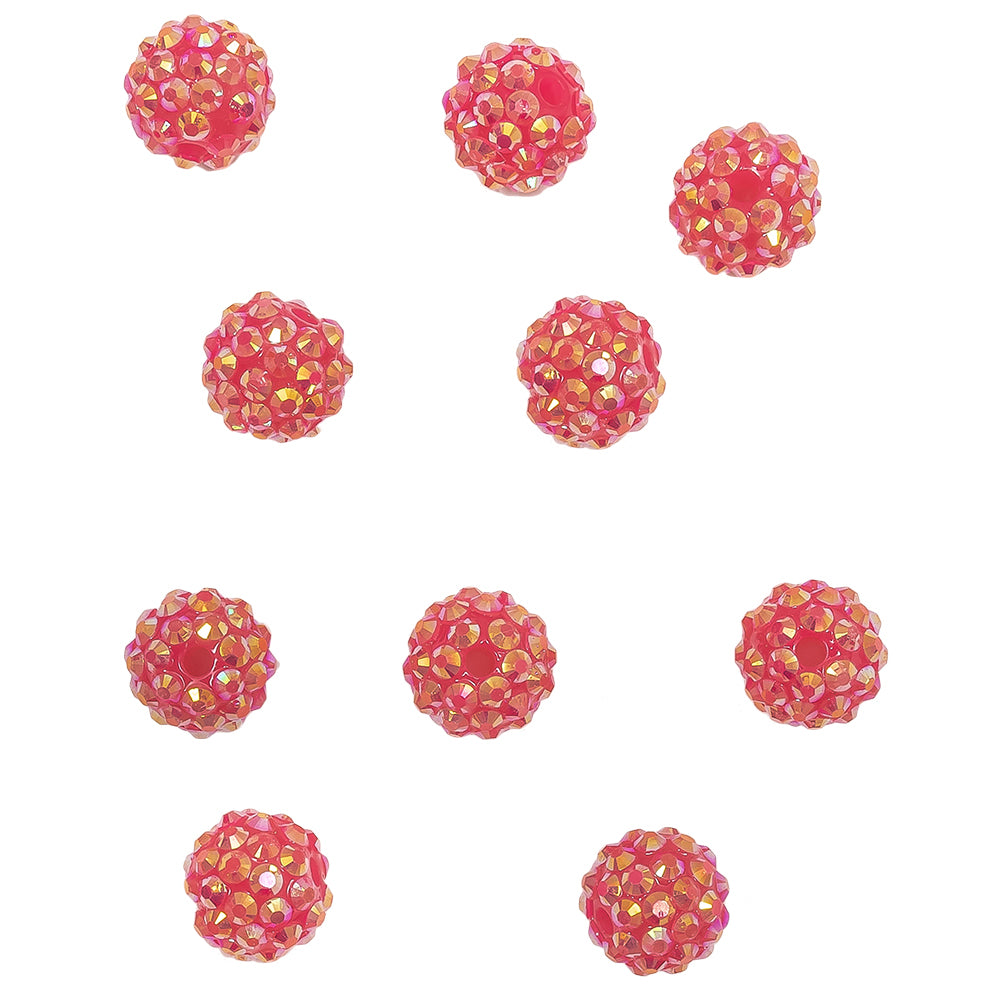 Fuchsia AB Rhinestone and Resin Faceted 14mm Beads - 10pc - Joann Fabrics