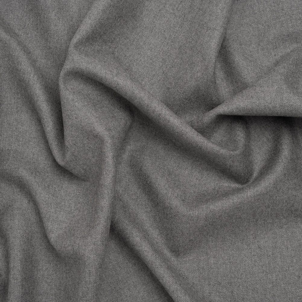 Brushed Virgin Wool Twill Made in Italy - Heathered Light Gray - Joann Fabrics