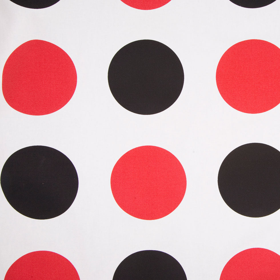 Off-White/Black/Primary Red Polka Dots Canvas - Joann Fabrics