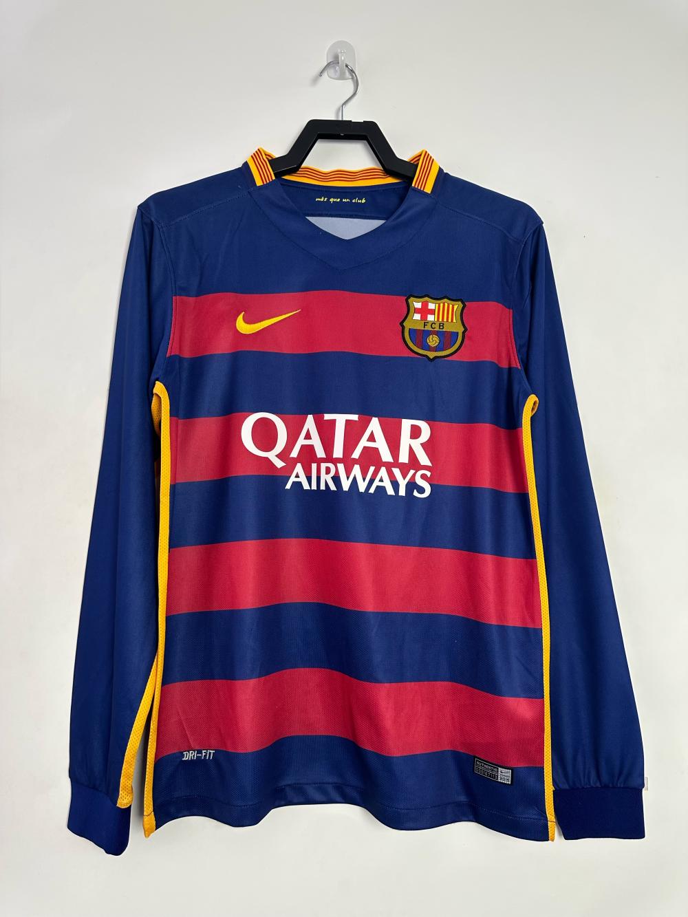 2015/2016 Retro Barcelona Home Football Jersey Long Sleeve 1:1 Thailand Quality