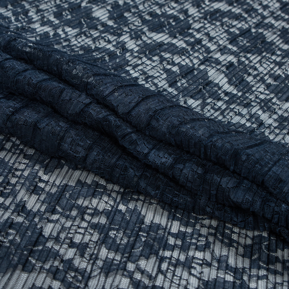 Italian Navy Floral Pleated Lace - Joann Fabrics