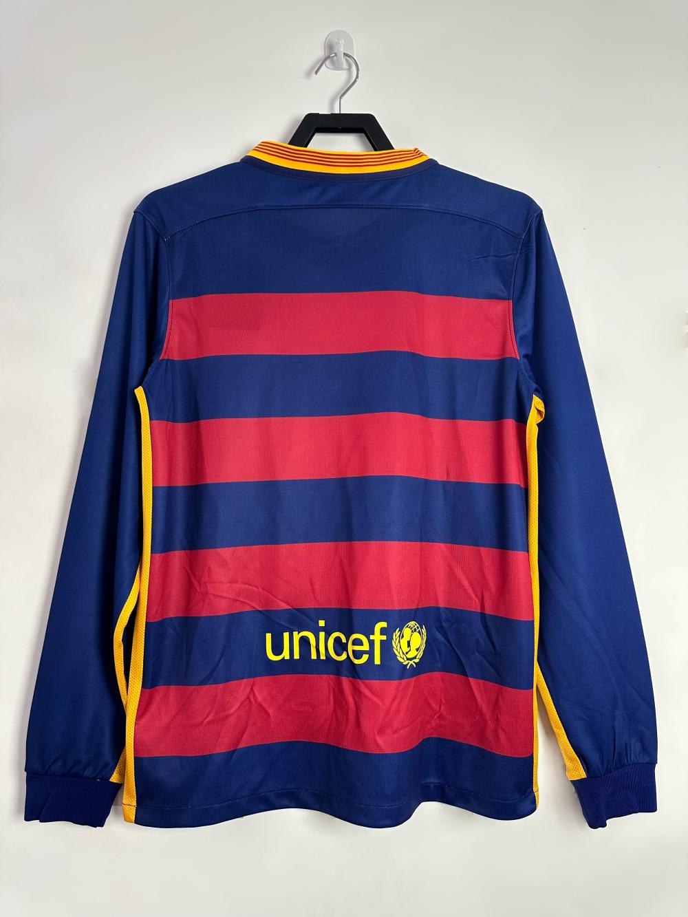 2015/2016 Retro Barcelona Home Football Jersey Long Sleeve 1:1 Thailand Quality