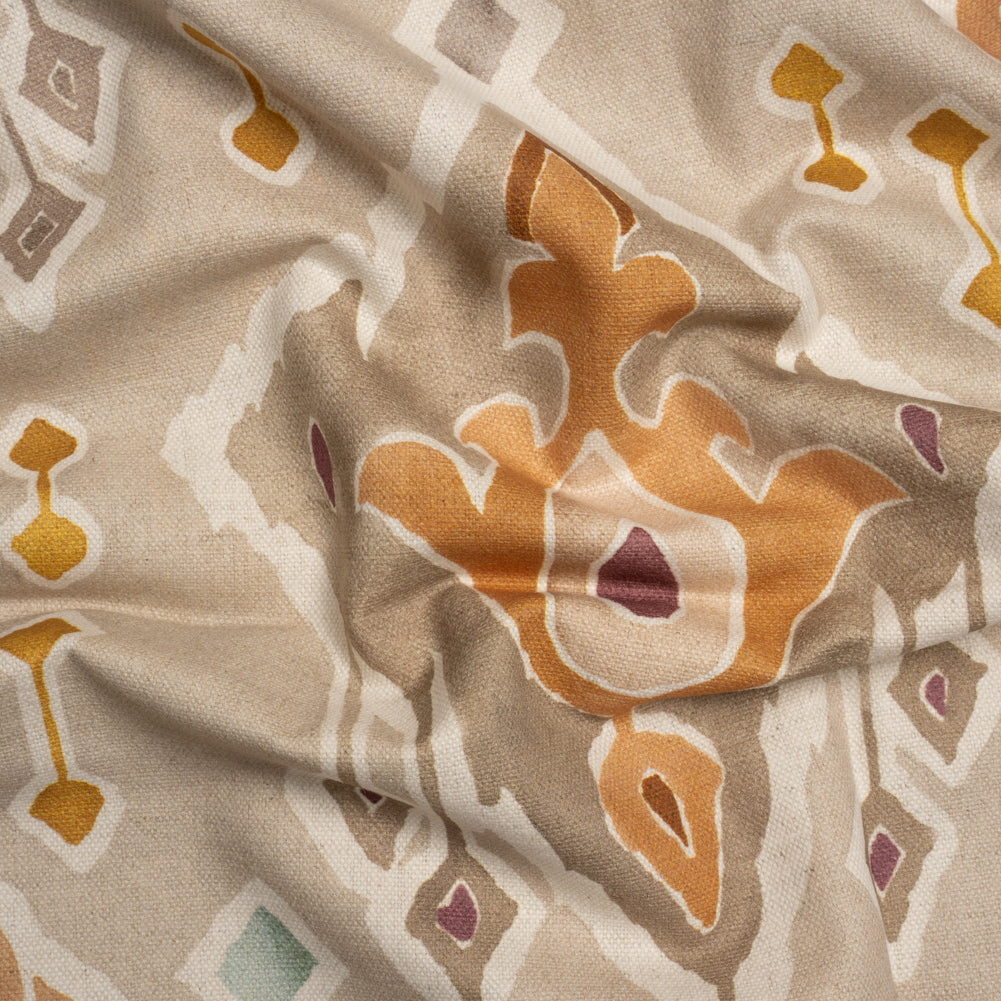 Cotton and Linen Canvas Print - Terracotta Painted Diamonds - British Imported - Joann Fabrics