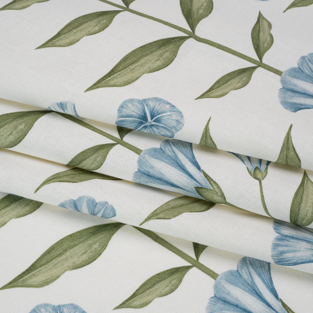 Printed Cotton Canvas - Bluebell Balanced Flower Stems - British Imported - Joann Fabrics