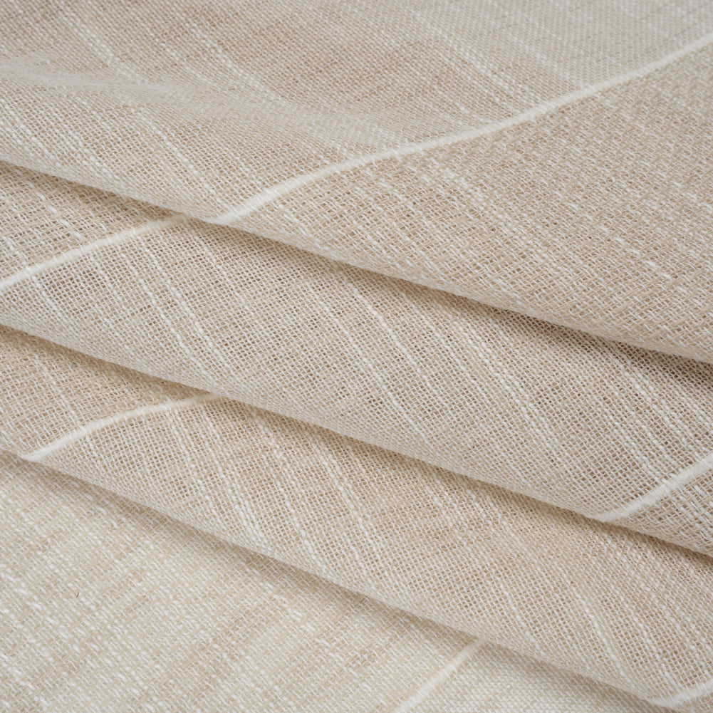 Textured Open Weave Double Wide Drapery Sheers Fabric - Sand Tactile Stripes - British Imported - Joann Fabrics