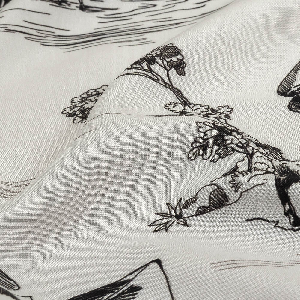 Black and White Classic Toile de Jouy Viscose Batiste - Joann Fabrics