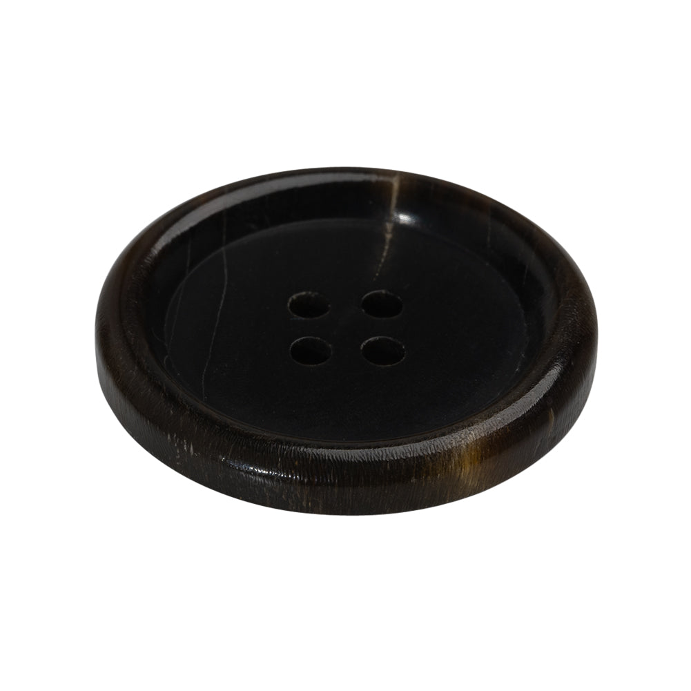 Plastic 4-Hole Button - 44L/28mm - Dark Brown and Beige Lines Rolled Rim - Joann Fabrics
