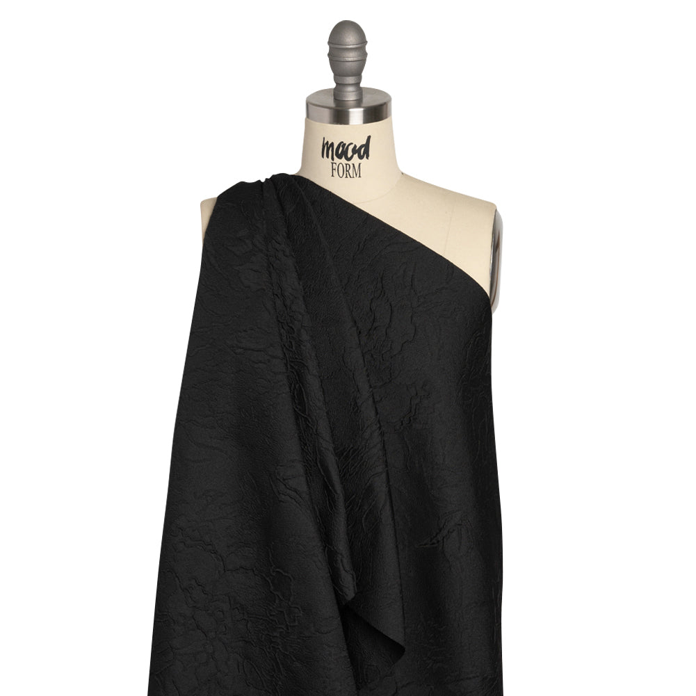 Luminous Black Crinkled Luxury Brocade - Joann Fabrics