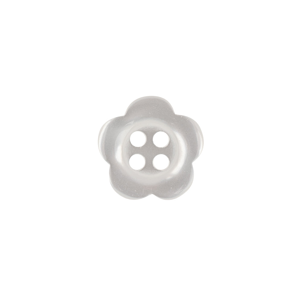 Shiny Lucent White Tinted 4-Hole Flower Shaped Button - 22L/14mm - Joann Fabrics
