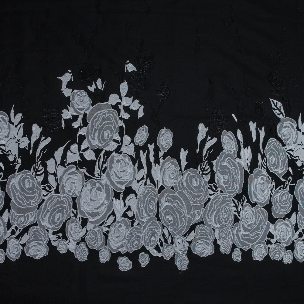 Black and Silver Rose Jacquard Panel - Joann Fabrics