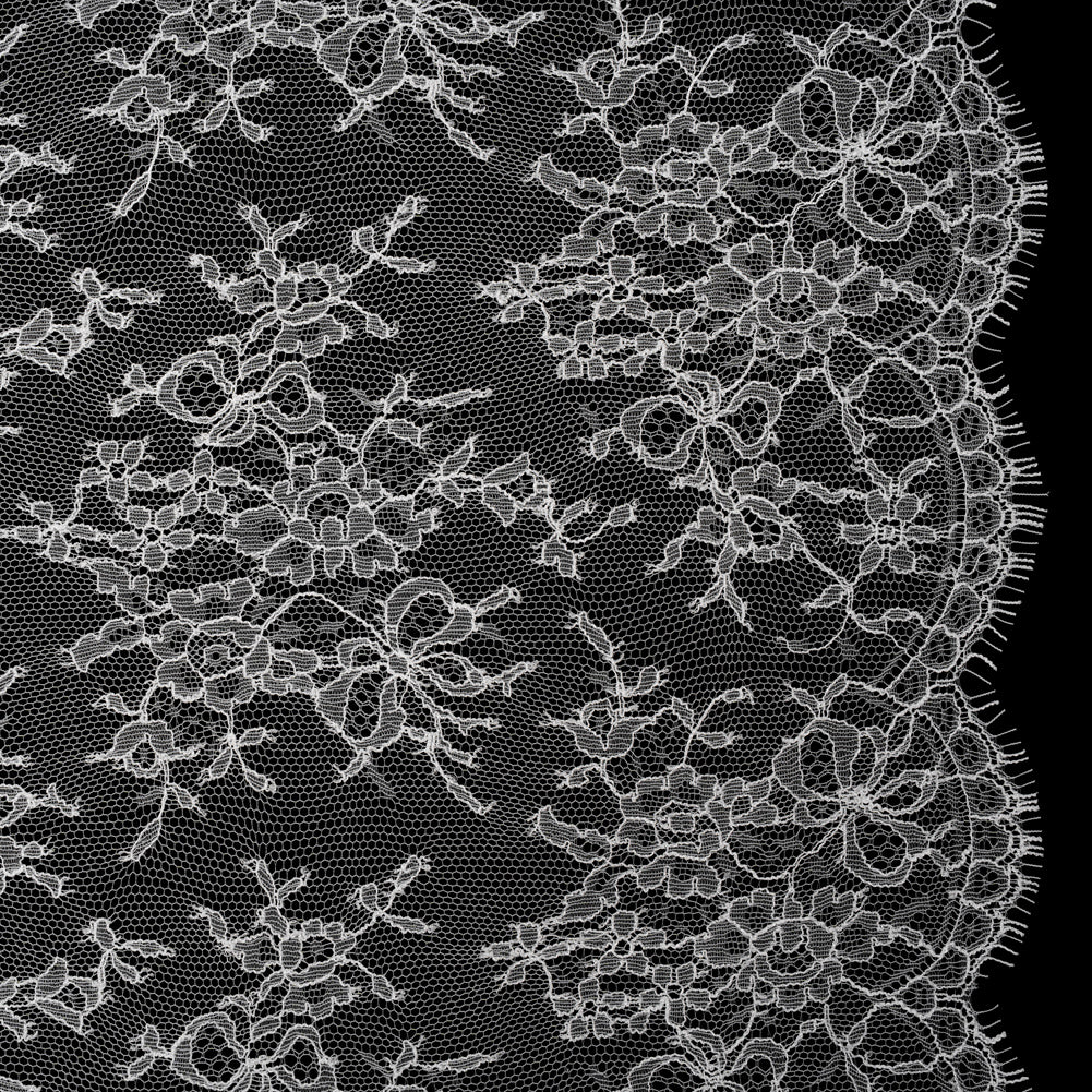French Chantilly Lace with Finished Scalloped Edges by Solstiss - Greige Abundant Flowers - Joann Fabrics