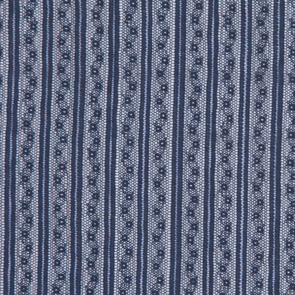 Famous Designer Navy Striped Cotton-Nylon Lace - Joann Fabrics