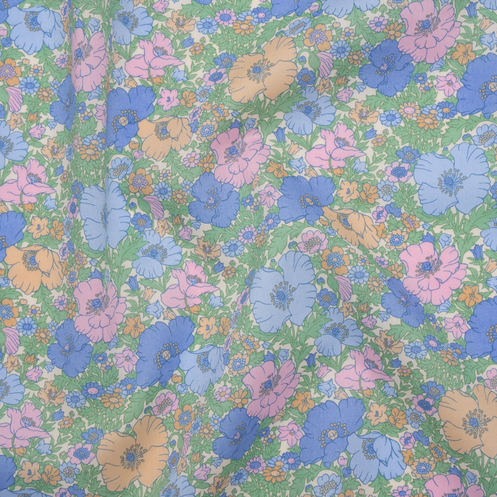 Liberty Fabrics Tana Lawn® - Meadow Song Multi Pastel - Light Blue, Baby Pink and Soft Green Flower Field - Joann Fabrics
