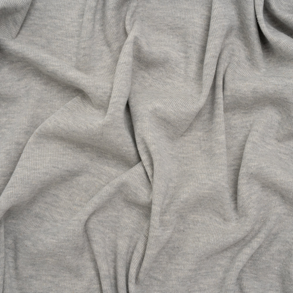 Cotton and Polyester 1x1 Rib Knit - Heathered Light Gray - Deadstock - Joann Fabrics