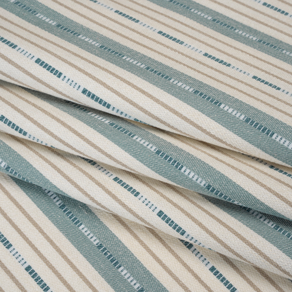 Recycled Polyester Twill Jacquard - Seaspray Stripes and Dashes - British Imported - Joann Fabrics