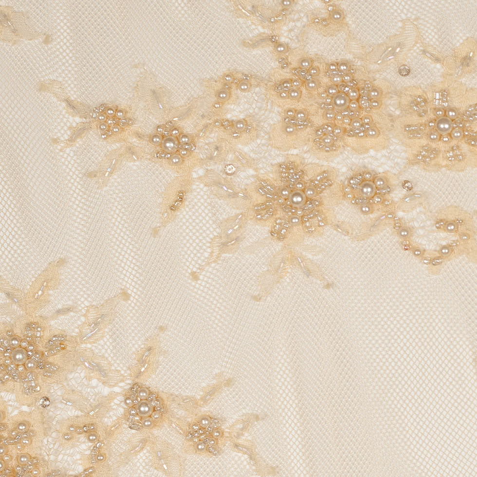 Beaded Lace - Beige Floral - Joann Fabrics