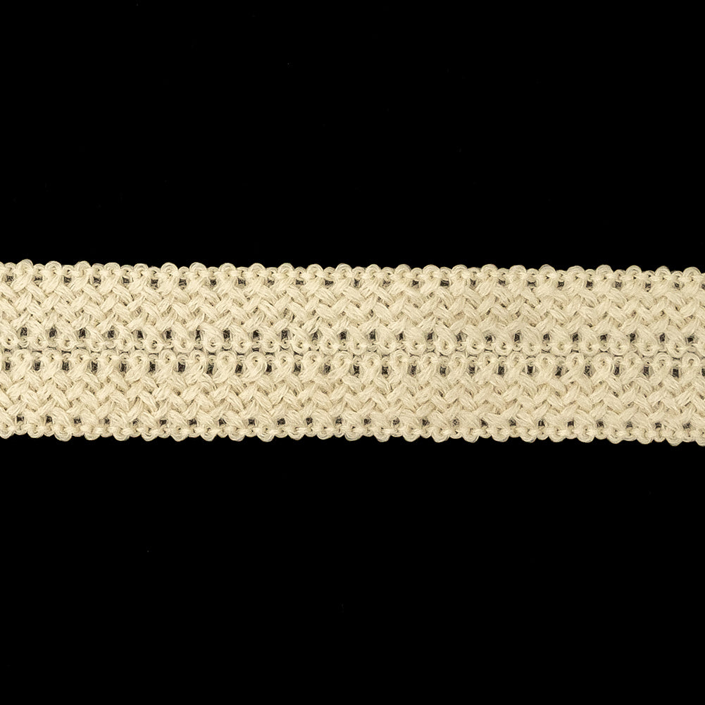 Bleached Sand Wool Foldover Braided Trim - 0.875