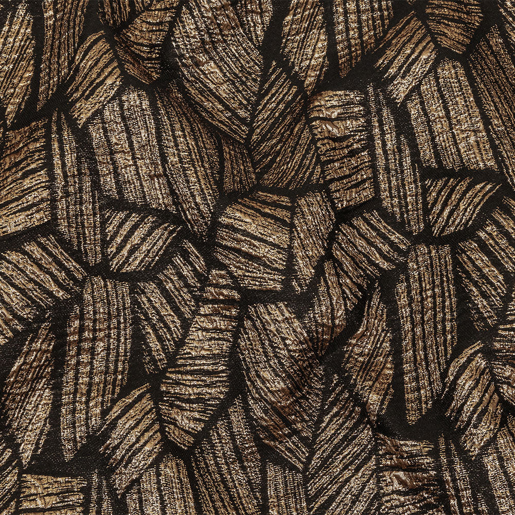 Metallic Gold and Black Abstract Hatching Luxury Brocade - Joann Fabrics